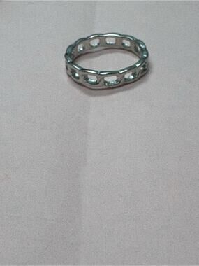 Silver Tone Chain Link Band Ring – Size 7.5 / 17.5mm – NWOT ✨